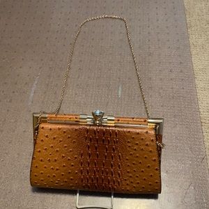 Brown crossbody clutch